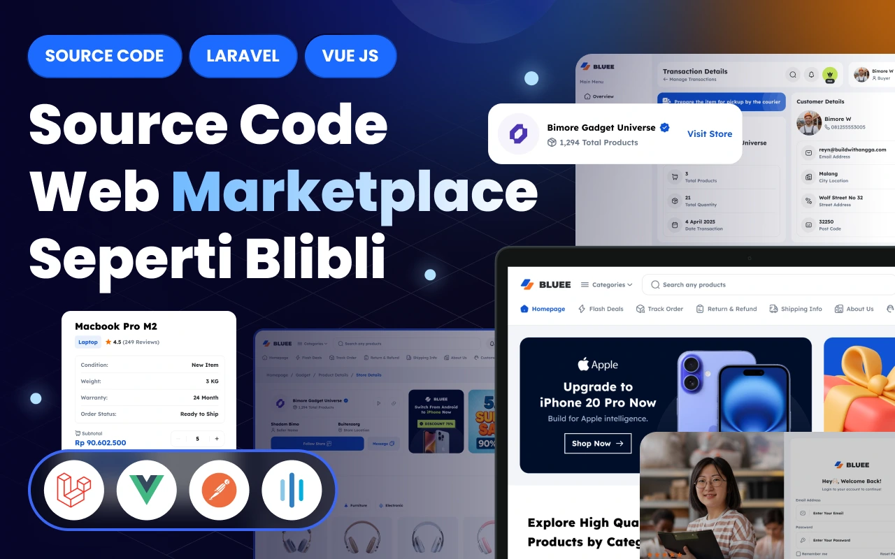 Laravel 12 Vue 3: Web Marketplace Seperti Blibli